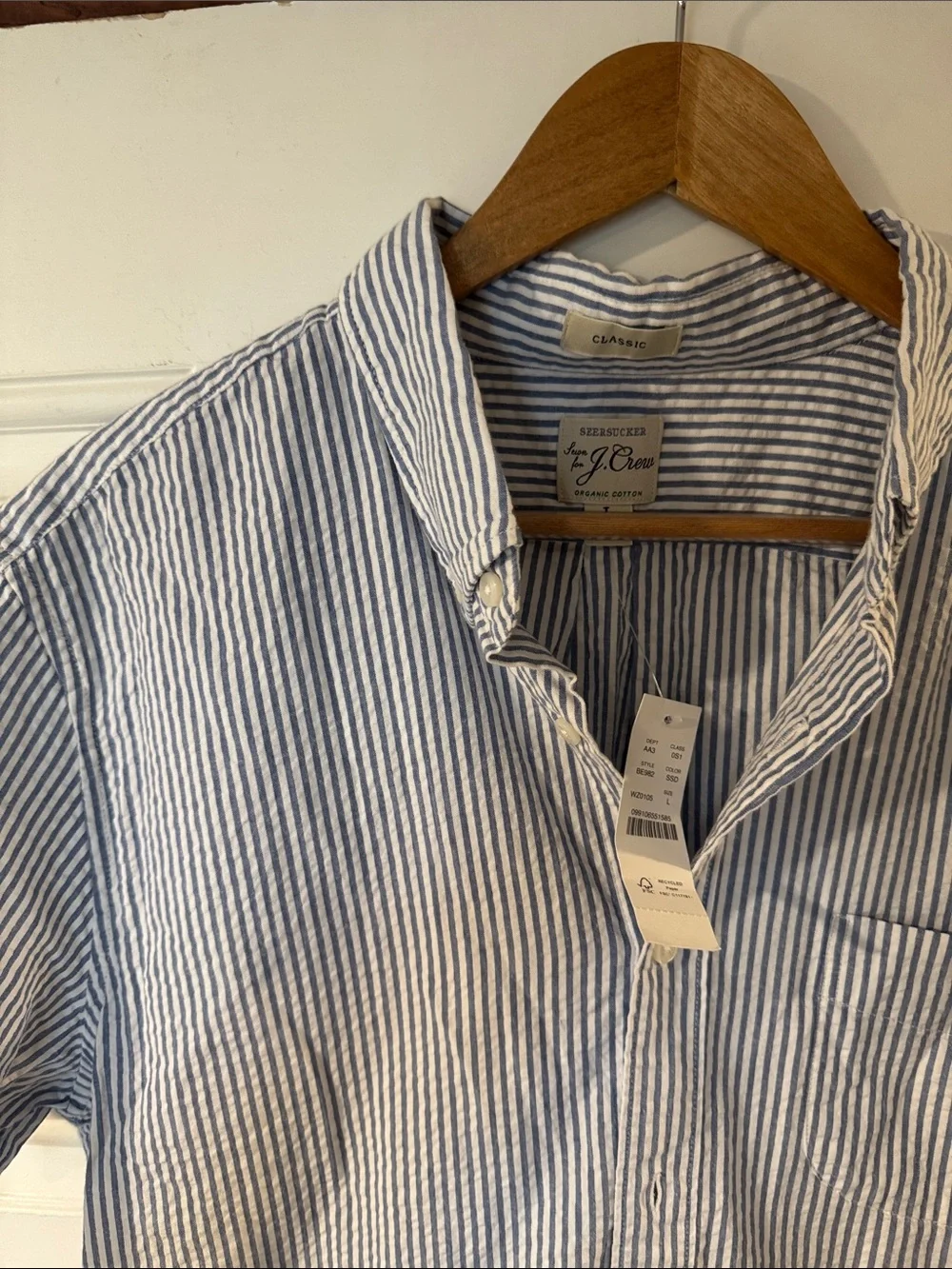 J.Crew Blue & White Striped Short-Sleeve Seersucker and Denim Button-Down bundle